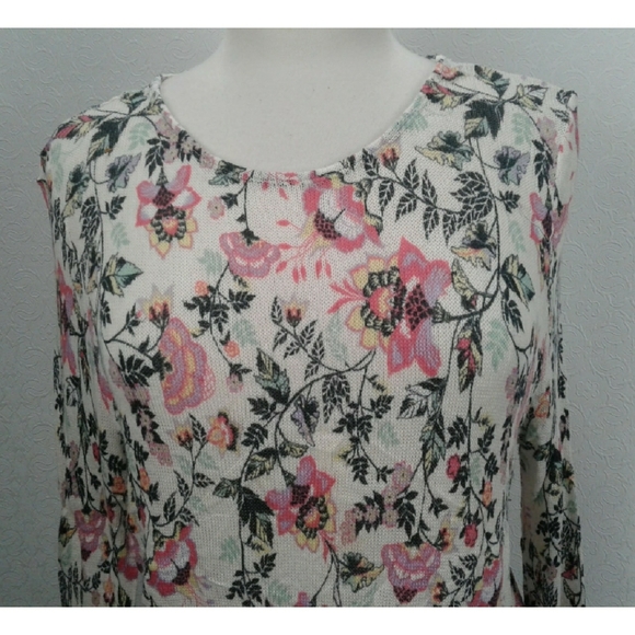 Divided H&M pink and white floral print top size L - Picture 2 of 9